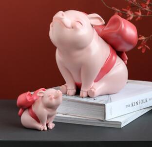 《幸福小猪》艺术品摆件白夜童话可爱家居装饰女生日礼物闺蜜创意