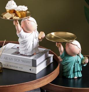 月半艺术家玄关门口放钥匙收纳摆件托盘家居客厅桌面装饰女生礼物