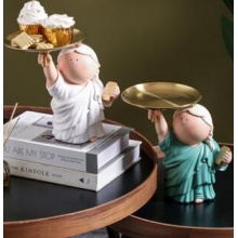 月半艺术家玄关门口放钥匙收纳摆件托盘家居客厅桌面装饰女生礼物