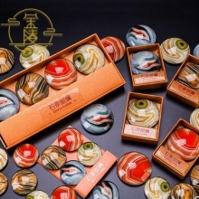 金陵文创 南京博物院周边旅游伴手礼 雨花石设计冰箱贴石景斑斓