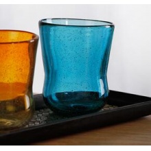 日式彩玻璃艺术光琳杯 专业设计气泡酒杯威士忌杯子水杯北欧ins风
