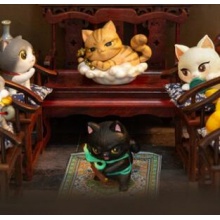 你好历史观复猫系列盲盒卡通手办摆件创意文创周边送女生生日礼物