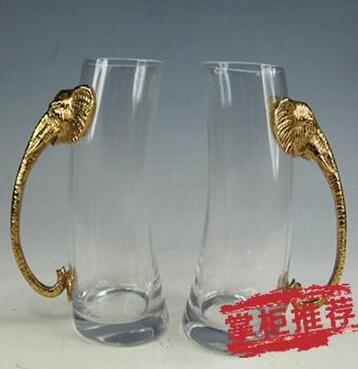 喜庆吉祥啤酒对杯玻璃合金送朋友亲戚结婚礼物新款创意艺术酒杯具