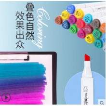 诺雅48色水性马克笔彩色双头学生套装24色60色36色装儿童小学生水彩笔无毒幼儿园画笔易水洗